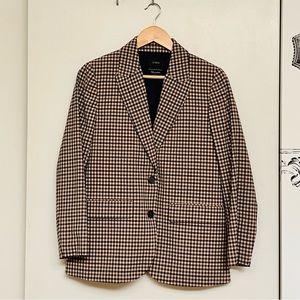 JCrew size 8 petite boyfriend blazer in plaid Italian stretch wool